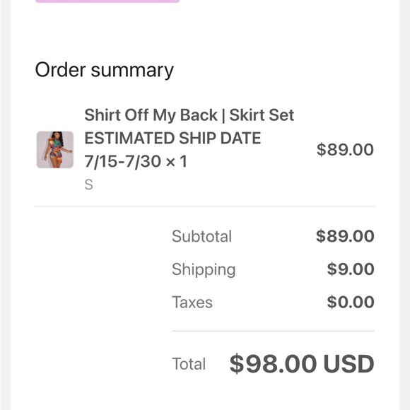 Shirt off my back Skirt Set - Picture 5 of 6